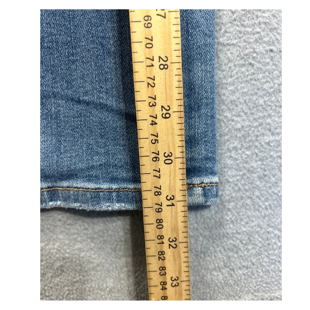Judy Blue High Rise Wide Leg Jeans Womens 1/25 Distressed Stretch Med Blue Denim